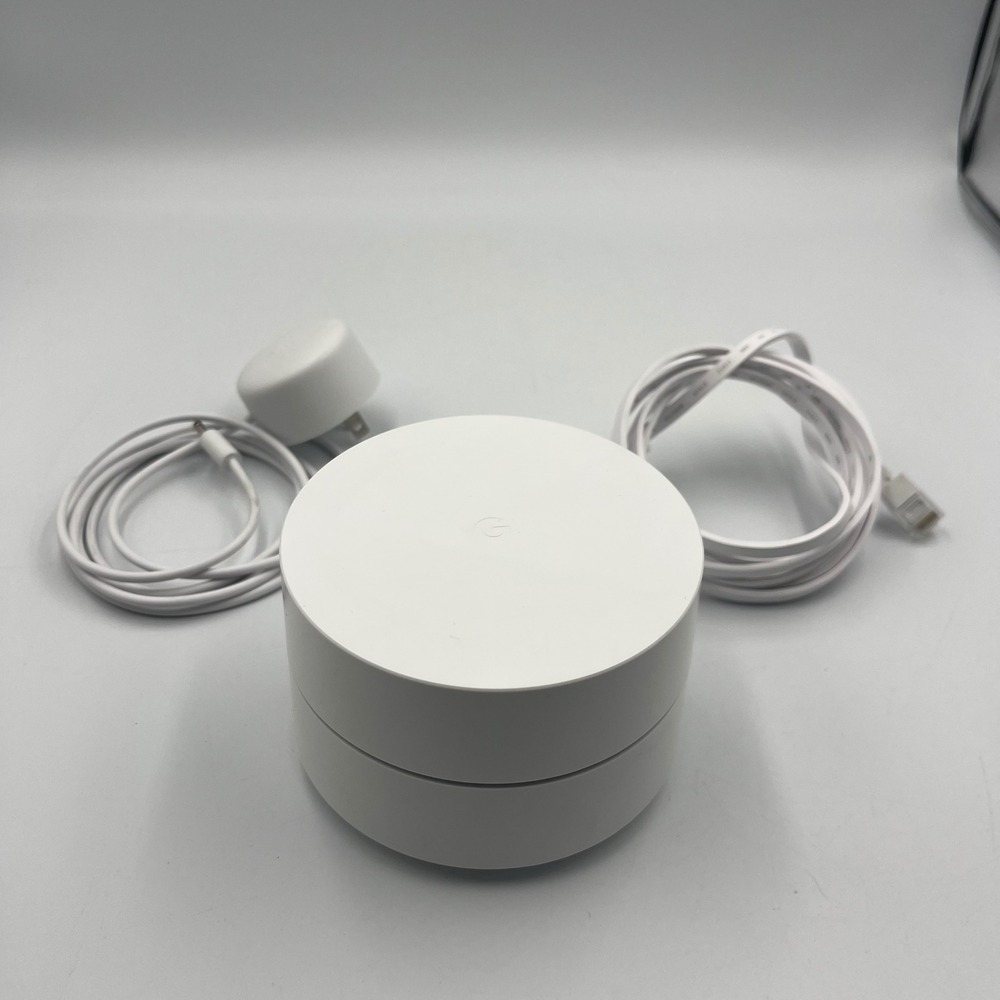 Google Wifi AC1200 Mesh Router Model GJ2CQ White w/ Power Adapter & Cable- Works